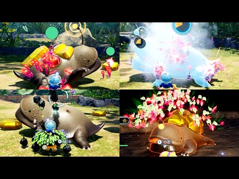 【無犠牲】各ピクミン 100匹 VS タカラサンショウ【 ピクミン4 ボス戦 】