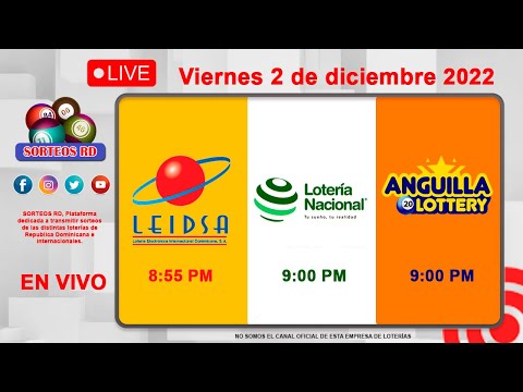 Lotería Nacional y LEIDSA en Vivo 📺│ Viernes 2 de diciembre 2022 - 8:55 PM