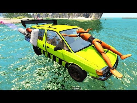 Water Sliding Cars Crashes Fails Funny Moments - BeamNG DRIVE