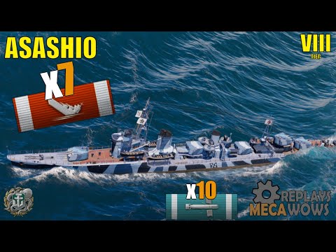Asashio 7 Kills & 153k Damage | World of Warships Gameplay