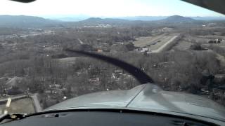 preview picture of video 'Small Plane Final Approach and Landing at Hendersonville Airport'