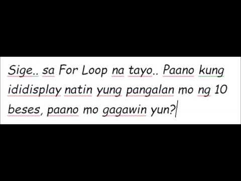 Java Tutorial Tagalog 9 For Loop