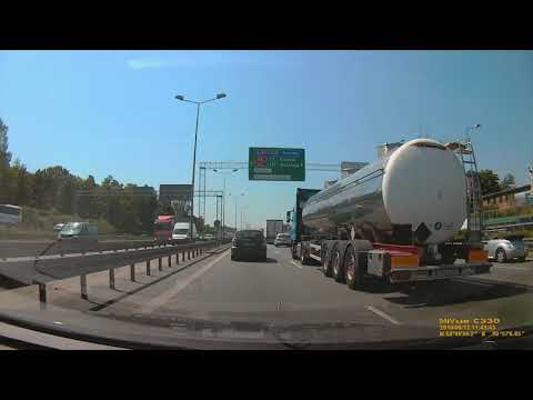 Driving from Żoliborz (Warsaw) to highway  / Fahren von Żoliborz (Warschau) zur Autobahn