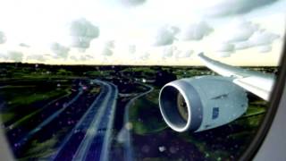 preview picture of video 'FSX realistic graphics - LOT 787 Landing Kraków EPKK (Window view)'