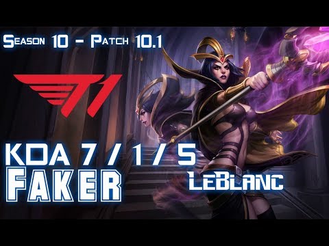 T1 Faker LEBLANC vs LUCIAN Mid - Patch 10.1 KR Ranked