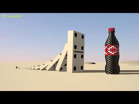 Domino Effect Simulation V1 - Big coca cola Domino - The largest domino simulation