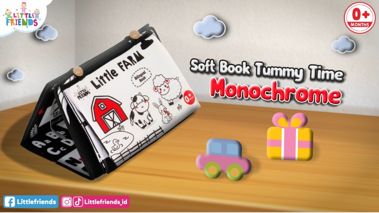 Soft Book  Monochrome Tummy Time Little Friends
