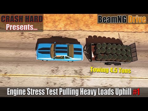 BeamNG Drive - Engine Stress Test Pulling Heavy Loads Uphill #1