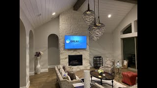 MantelMount MM700 with Samsung 75" Q7F 4K TV Over Stone Fireplace & More!