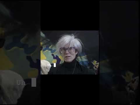 Andy Warhol being interviewed in 1986 about his self portrait series