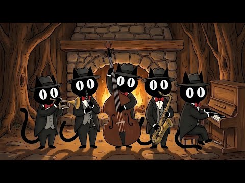 Black Cats Secret Hideaway: Deep Bass Jazz Groove for Fireplace Focus