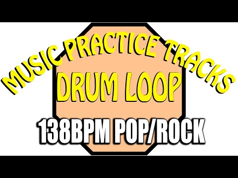 138bpm Pop/Rock Drum Loop. Music Practice Tracks