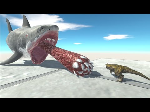 Megalodon vs T-REX FAMILY - Animal Revolt Battle Simulator
