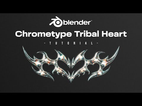 Blender 3D Chrometype Tribal Heart Tutorial ( FREE Assets Description )