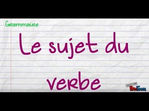 Le sujet du verbe