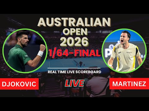 Novak Djokovic vs Pedro Martinez Live Scores | ATP Australian Open 2026 1/64-Finals