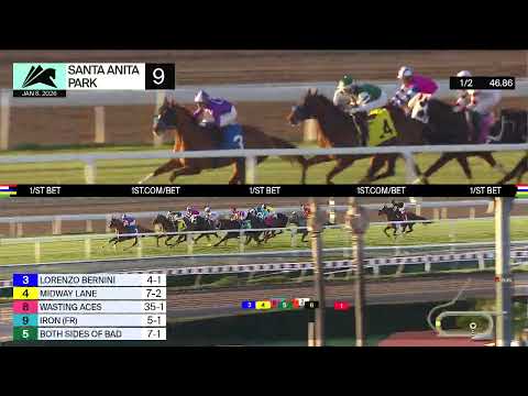 Sweet Odyssey wins Race 9 on Thursday, January 8 at Santa Anita Park