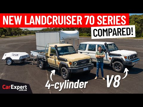 LandCruiser 70 Series V8 v 4-cylinder towing stress test & drag race! Is Toyota's V8 dead?