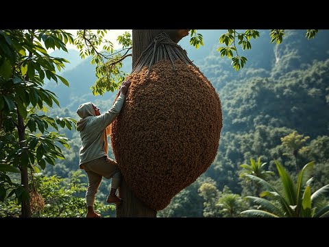 UNGLAUBLICH! Ungeschützte Waldhonigernte mit traditionellen Werkzeugen