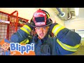 Blippi Visits A Firetruck Station BEST OF BLIPPI TOYS Educational Videos For Kids