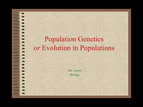 Population Genetics video lecture