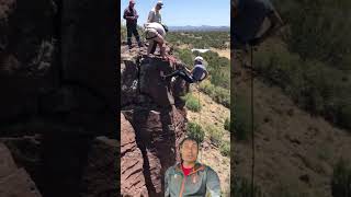 So close to death rappelling!