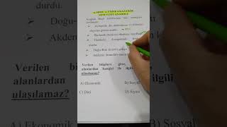 6. Sınıf Sosyal Bilgiler 2. Ünite 4. Kazanım Yeni Nesil Soru