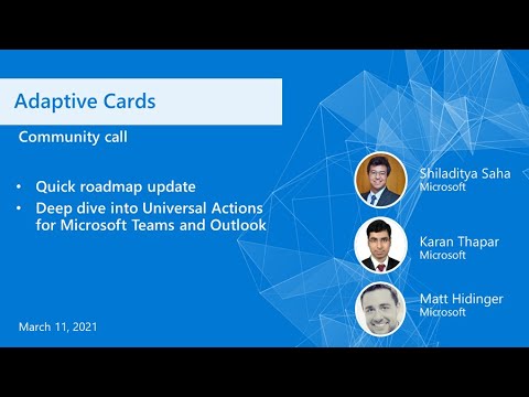 Adaptive Cards community call March 2021