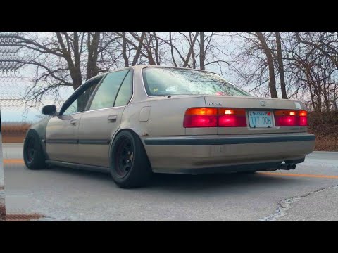 Lowered CB7 Sedan on Bassett wheels [TruHart Coilovers + SPC Camber Arms]