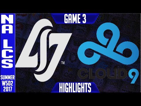 CLG vs C9 Highlights Game 3 | NA LCS week 5 Summer 2017 | CLG vs Cloud 9 G3