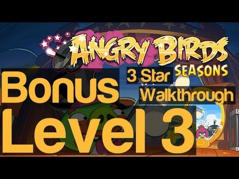 Angry Birds Seasons Abra-Ca-Bacon Bonus Level 3 3 Star Walkthrough | WikiGameGuides