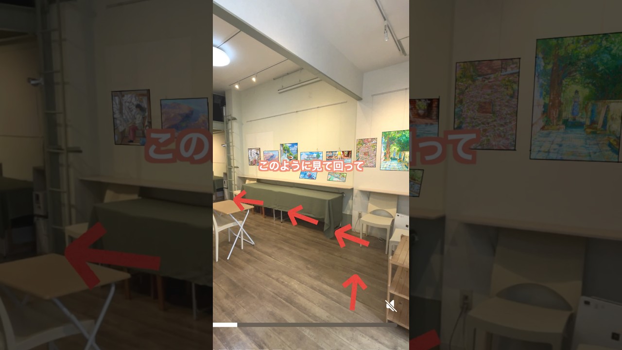 個展の会場内にどう絵を飾るか考えます #アート #イラスト #イラストメイキング #個展