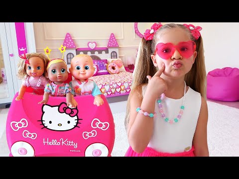 Diana in her new princess room & the magic suitcase for girls