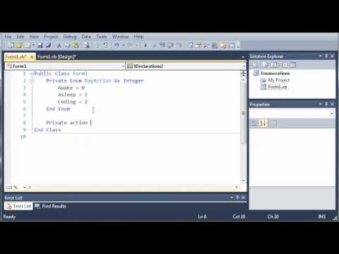 Visual Basic Tutorial 64 Enumerations