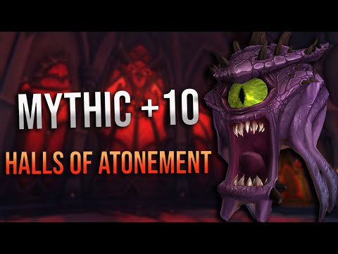 Shadowlands - Mythic +10 Halls of Atonement! Bursting, Volcanic + Fortified! Affliction Warlock POV!