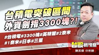 台積電突破區間、外資劍指3300塊?!#台積電#3300塊#英特爾#2奈米#1奈米#日本#三星｜小武哥投資事務所｜陳武傑 (圖)