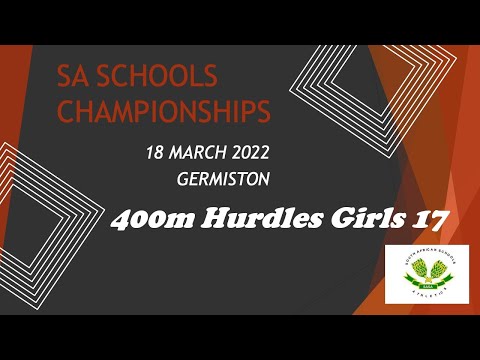 Logan Venter wins 400mH girls 17 at SA School's Championships, Germiston in 60.21s - 18 March 2022