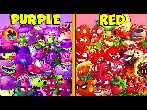 Team PURPLE vs RED Plants - Who Will Win? - Pvz 2 Team Plant vs Team Plant