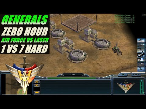 C&C Generals Zero Hour 1 vs 7 Hard armies USA Air Force VS USA Laser ( Twilight Flame )