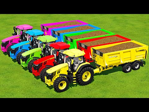 POTATOES HARVEST, LOAD & TRANSPORT WITH JOHN DEERE TRACTORS & HARVESTERS - Farming Simulator 22