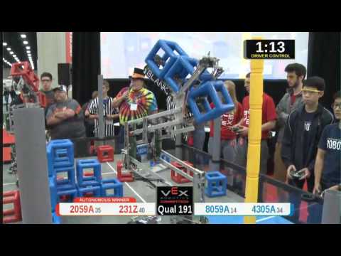 2015 VRC Tech Q191 - 2059A 231Z vs 8059A 4305A - 71 to 58 - VEX Worlds 2015 - Technology Division