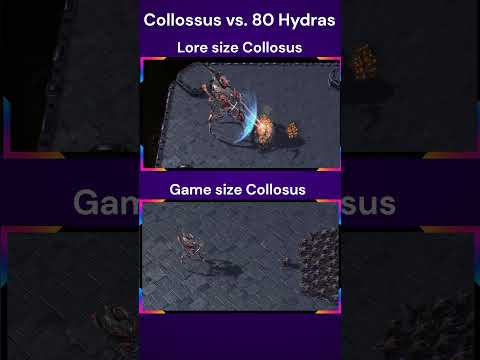 Incinerating battle on scale, one Collosus vs. 80 Hydras #starcraft #starcraft2 #sc2 #rts #blizzard