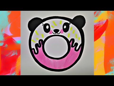 How to draw a cute panda donut very easy #howtodraw #howtodrawcute