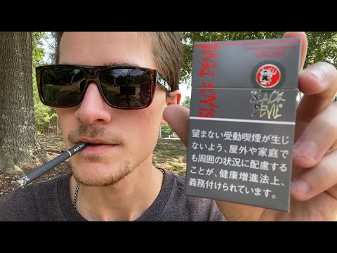Smoking a Black Devil Cacao Flavored Cigarette - Review