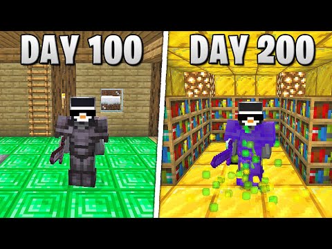 I Survived 200 Days in HARDCORE Minecraft...