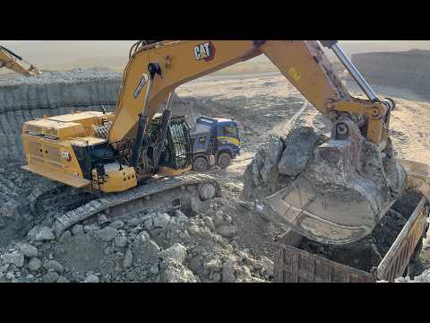 Amazing Cat 395 Excavator Loading Trucks With Only Two Passes - Sotiriadis Mining 4k