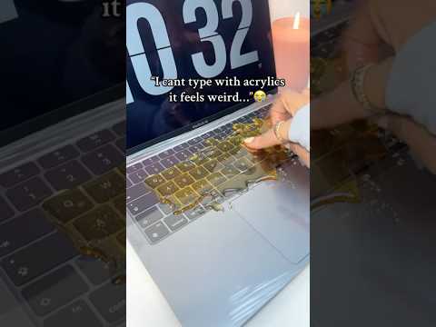 Finally I Can Type With Acrylics💅 #nails #longnails #keyboard #nail #shorts