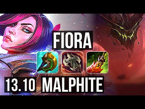 FIORA vs MALPHITE (TOP) | 8 solo kills, 67% winrate | KR Master | 13.10