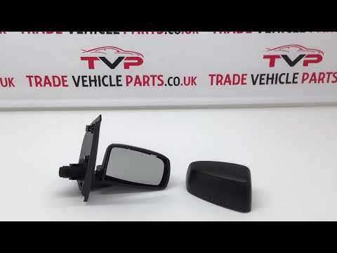 Fits Fiat Panda 2004-2011 Door Wing Mirror Manual Black Cover Driver Side video