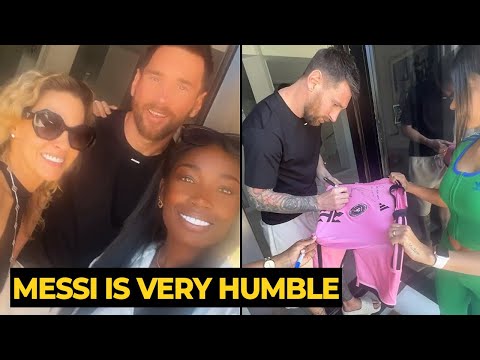 Messi welcoming his neighbors to his house to provide selfie and autographs | Football News Today